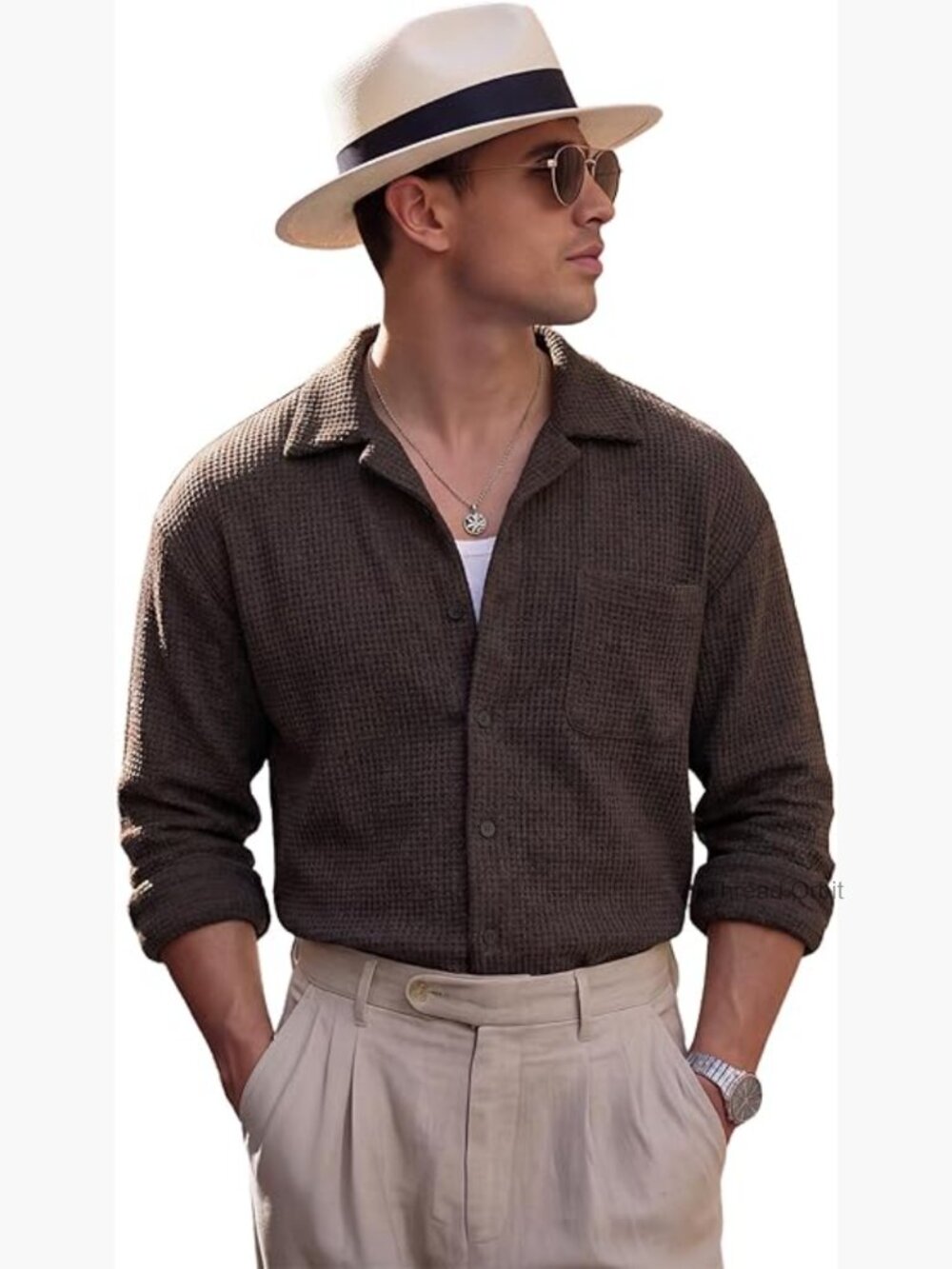 Mens Knit Polo Shirt Short Sleeve Textured Jacquard Open Collar Stretchy Golf
